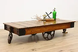 Farmhouse Antique Salvage Railroad Cart Coffee Table #47393