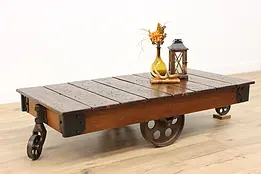 Farmhouse Antique Salvage Railroad Cart Coffee Table #47392
