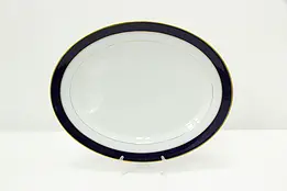 French Vintage Cobalt 14" Oval Serving Platter, Haviland #45860