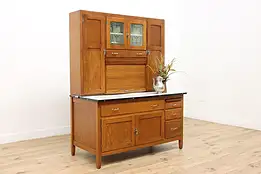 Farmhouse Antique Oak Hoosier Kitchen Pantry Cupboard #47352