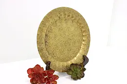 Engraved Antique Brass Plaque or Serving Platter, India #45577