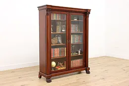 Empire Antique Office Library Bookcase, Columns & Paw Feet #33870