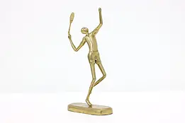 Brass Vintage Statue Tennis Player Sculpture, Taiwan #45094