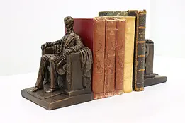 Pair of President Lincoln Bronze Finish Bookends, Austin #47089