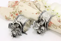 Pair of Victorian Antique Silverplate Napkin Rings, Birds #46812