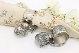 Pair of Victorian Antique Silverplate Napkin Rings, Chicks #46818