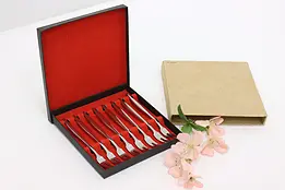 Set of 8 Vintage Stainless Appetizer Cocktail Forks, Dansk #46983