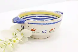 French Vintage Quimper Hand Painted Porringer Bowl, Brittany #44053