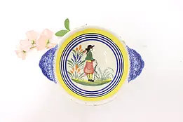 French Vintage Quimper Hand Painted Porringer Pottery Bowl #44054