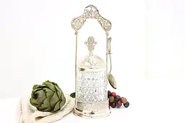 Victorian Antique Glass & Silverplate Pickle Castor Set #45715