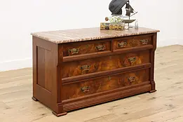 Victorian Eastlake Antique Marble Top Dresser or Chest #37728