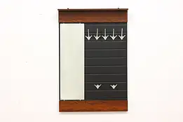 Midcentury Modern Vintage Rosewood Hall Coat Rack & Mirror #47220