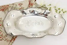 Victorian Antique Silverplate Engraved Bread Serving Dish WR #46504