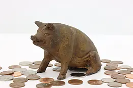 Farmhouse Antique Bronze Finish Cast Iron Pig Coin Bank #45342