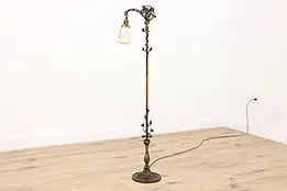 Angel & Roses Antique Iron Bridge Reading Floor Lamp, KMC #42452