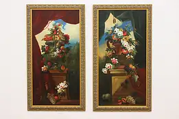 Pair of Vintage Still Life Oil Paintings, Sanchez 53.5" #47587