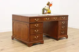 Traditional English Vintage Walnut Office or Library Desk #34360