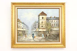 Paris Street Vintage Original Oil Painting, Burnett 25.5" #46677