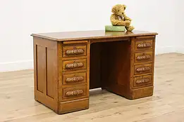 Victorian Antique Carved Oak Student, Youth or Child Desk #47439