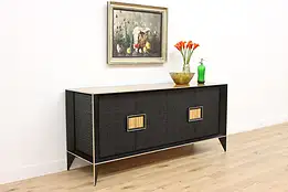 Midcentury Modern Vintage Zebrawood Sideboard, Bar, Credenza #47412