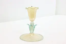 Italian Vintage Murano Art Glass Flower Shape Candlestick #47613