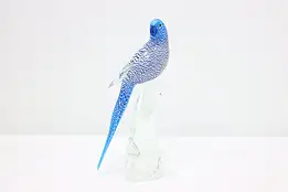 Murano Art Glass Vintage Italian Blue, Silver Bird Sculpture #47604