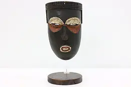 Traditional African Folk Art Carved & Painted Mask & Stand #47627