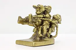 Tug of War Vintage Brass Finish Sculpture, Craftsman #46396