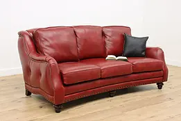 Sundance Contemporary Red Leather Sofa, Hancock & Moore #47408