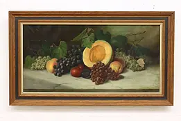 Victorian Antique Original Fruit Oil Painting, Lander 36" #47423