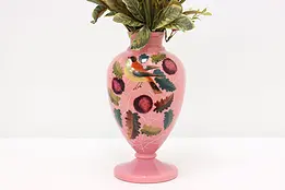 Victorian Antique Hand Painted Robin Blown Glass Vase #47617
