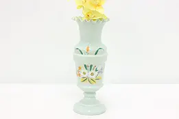 Victorian Antique Hand Painted Blown Glass Vase, Flowers #47620