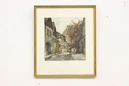 Vienna Street Scene Vintage Original Etching, Kasimir 16" #47000