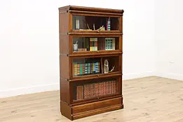 Lawyer 4 Stack Antique Oak Bookcase, Bath Cabinet, Globe #47385