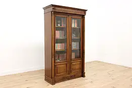 French Classical Antique Walnut Office or Library Bookcase #47466