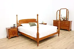 Stickley Vintage Cherry 4 pc Bedroom Set, King Size Bed #47720