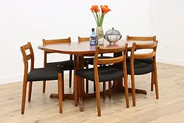 Midcentury Modern Vintage Dining Set Table & 6 Chairs Signed #47812