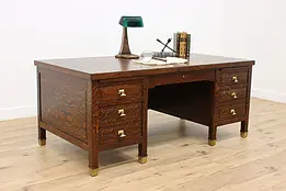 Arts & Crafts Mission Oak Antique Craftsman Office Desk #34083