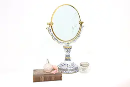 Chinese Vintage Cloisonne Enamel Tabletop Mirror, Birds #46625