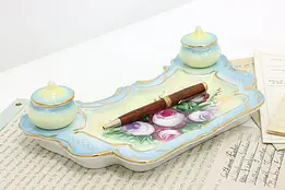 Victorian Painted Porcelain Desktop Inkwell, R S Prussia #47928