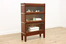 Globe Antique 3 Stack Walnut Bookcase or Bath Cabinet #47882