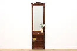 Victorian Eastlake Antique Walnut Hall Pier Mirror #47855