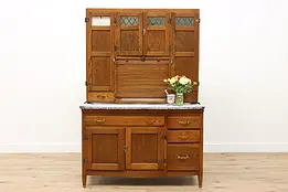 Hoosier Cupboard Farmhouse Antique Kitchen Pantry Cabinet #45451