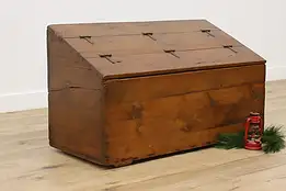 Farmhouse Antique Country Pine Kindling Chest Meal, Boot Bin #47787