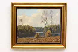 Danish Scene Vintage Original Oil Painting Wennerwald 30" #48004