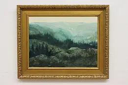 Foggy Forest Vintage Original Painting Czarnowski 31.5" #47771