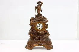 Black Forest Hunter Antique Walnut Mantel Clock, Hamburg #41237