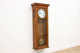 Jeweler Regulator Antique Deadbeat Drop Clock Oak Case #46103