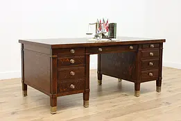 Traditional Antique Oak Office or Library Desk, Commercial #41375