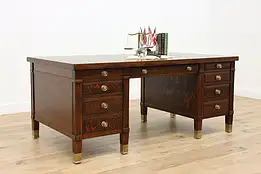 Traditional Antique Oak Office or Library Desk, Commercial #41375